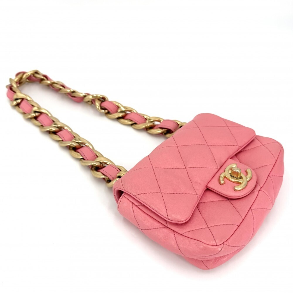 Chanel Mini Matelasse Chain Shoulder Bag for Women, Turnlock, Coco Mark, Leat... - Picture 3 of 8